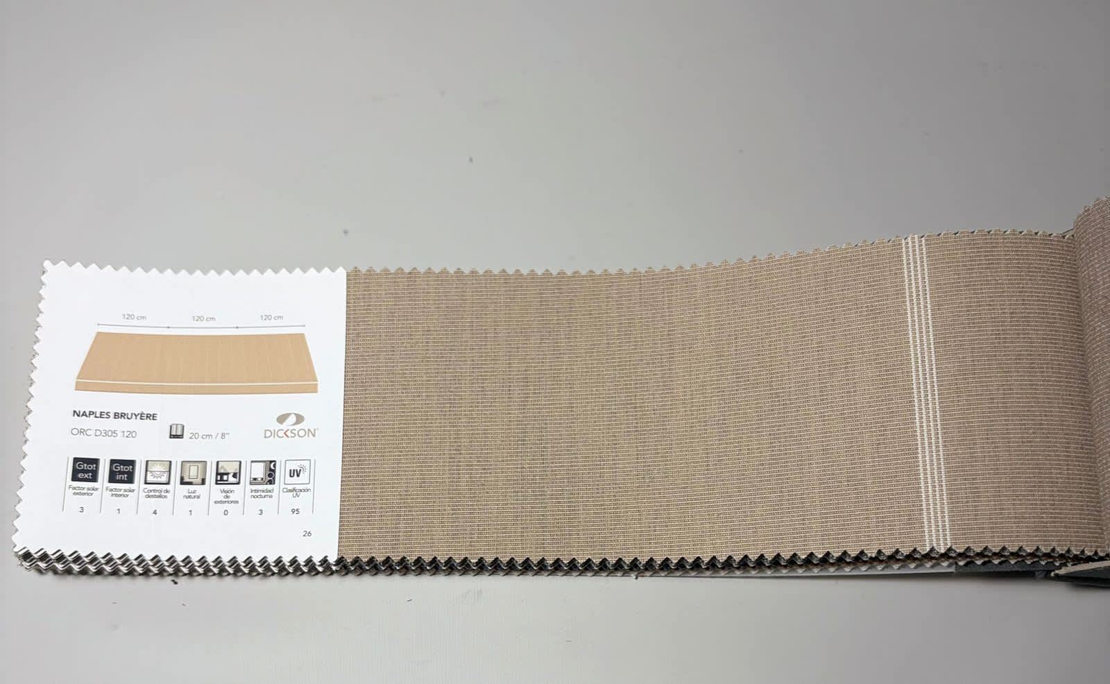 muestra de lona rayada